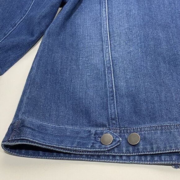 J Jill Denim Jean Jacket Women’s Small Petite Blue Frayed Details Boho Retro - Picture 6 of 9